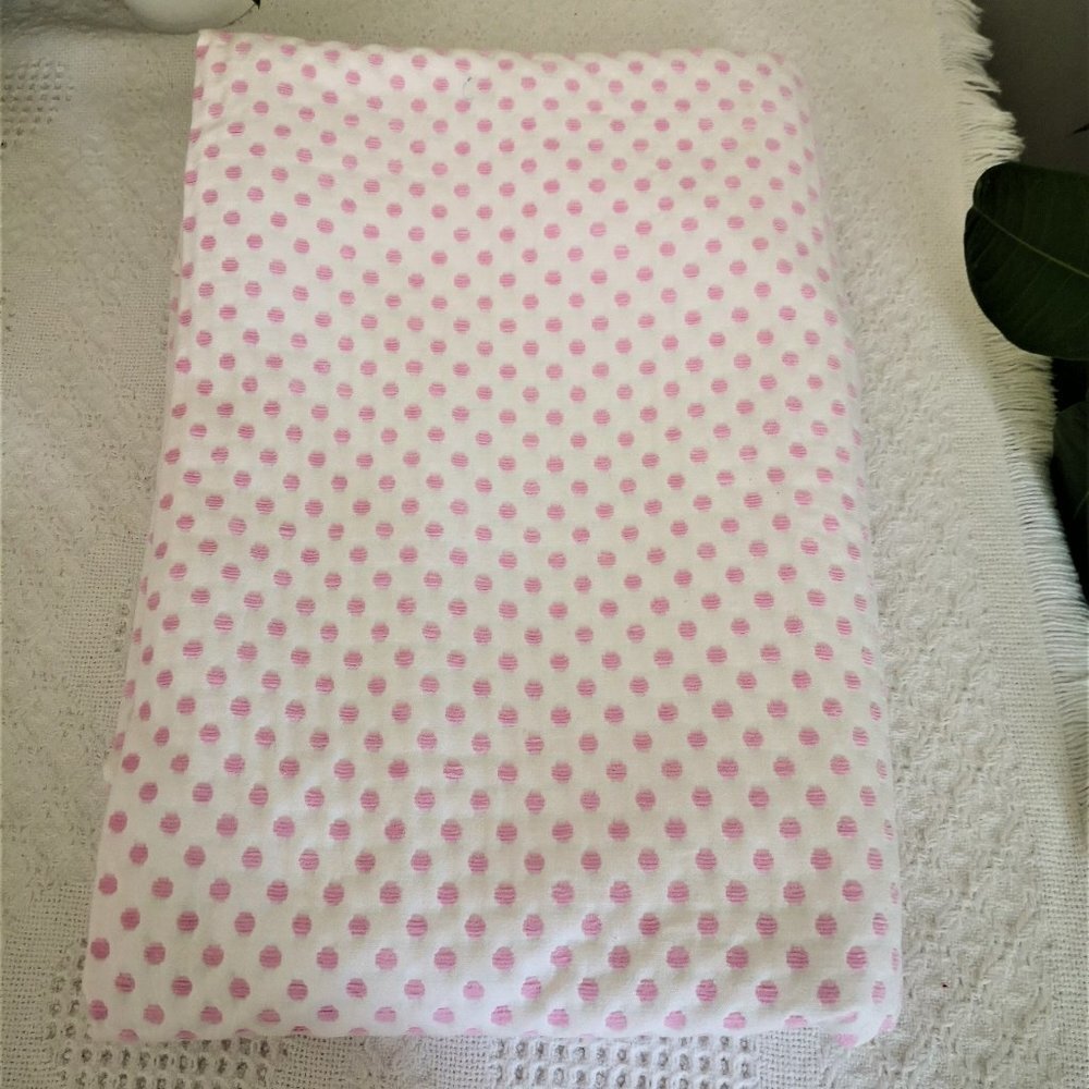 Pottery Barn Kids Curtain Drape Pink Polka Dot 44" X 63"-One Panel